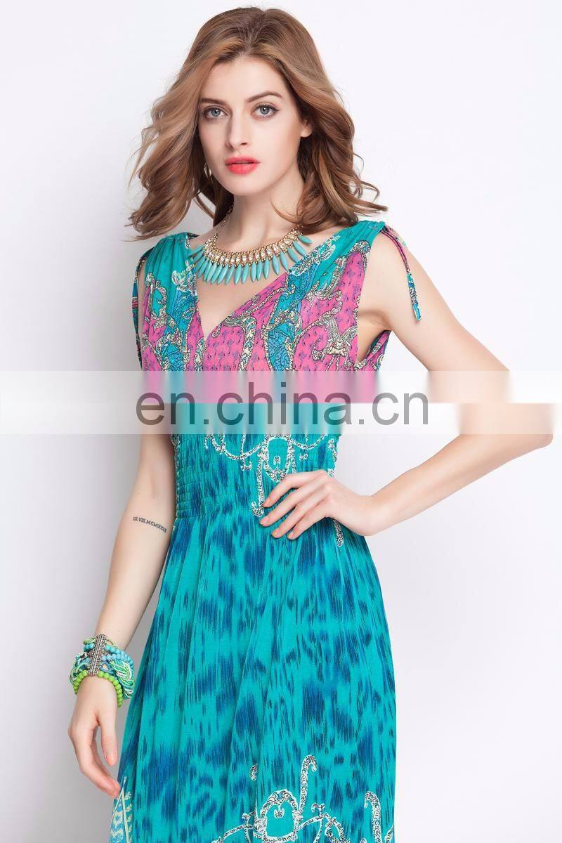New fashion holiday Beach maxi dress women 2016