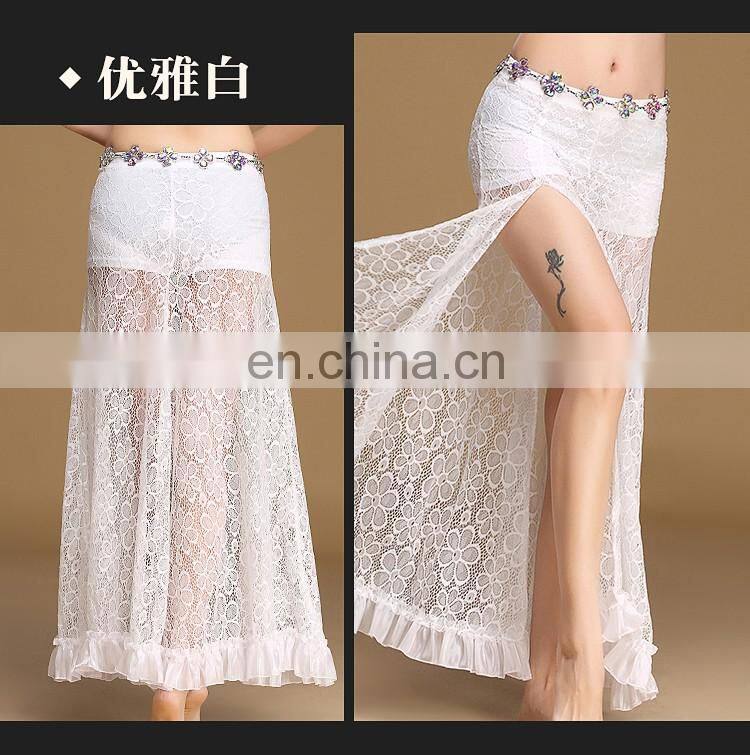Q-6057 Spainish sexy lace long lady belly dance skirt