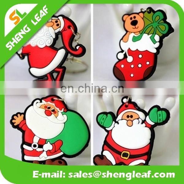 Christmas gifts custom rubber pvc promotional keychain