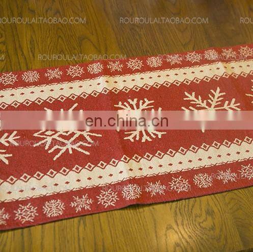 factory price cotton and linen table runner for christmas decoration