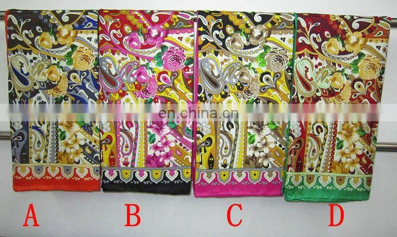 Silk twill printed scarf