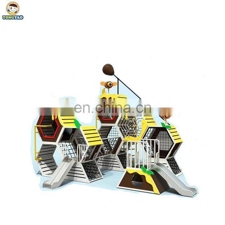 Honeycomb-shaped slide for new design outdoor playground