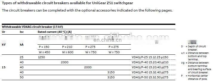 VD4G/P-40 15.32.40 ABB Generator circuit breaker ABB VD4 GCB