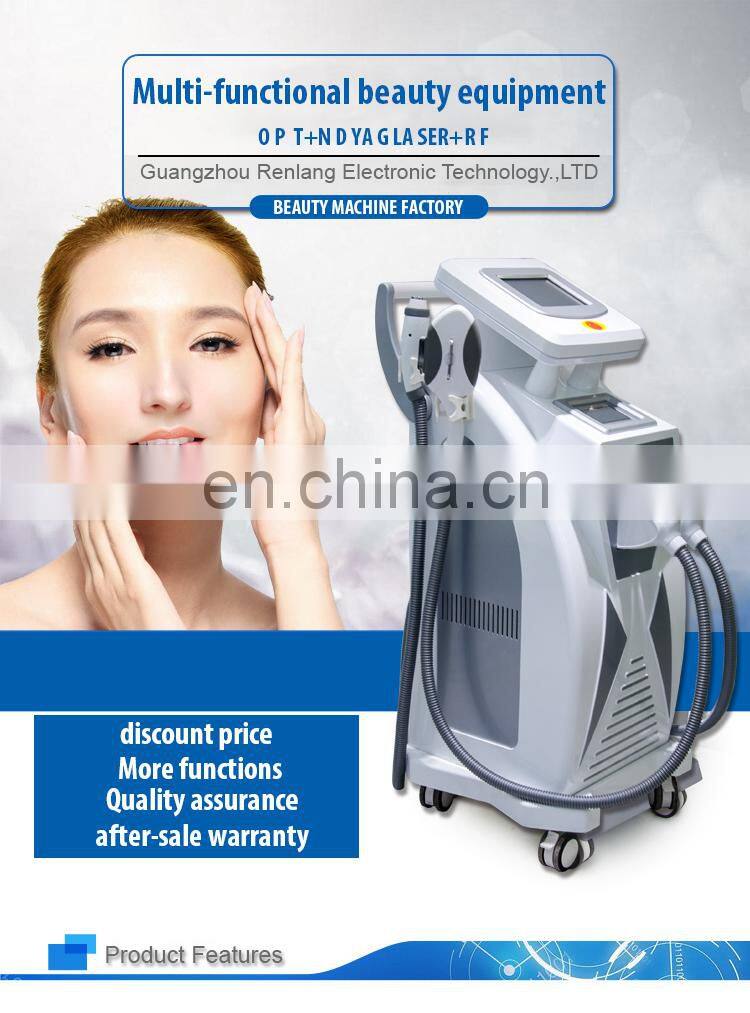 E light OPT SHR RF Qswitch nd yag laser beauty equipment hair removal/tattoo removal