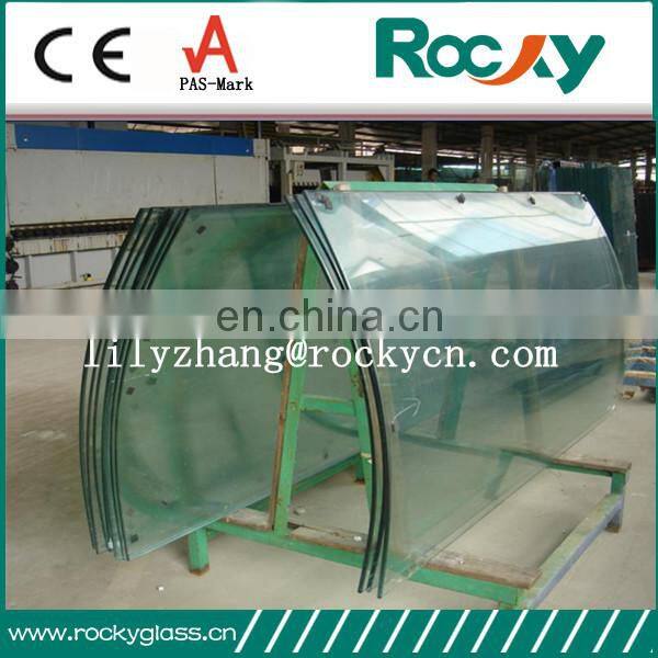5mm 6mm 8mm curved laminated glass panels door freezer