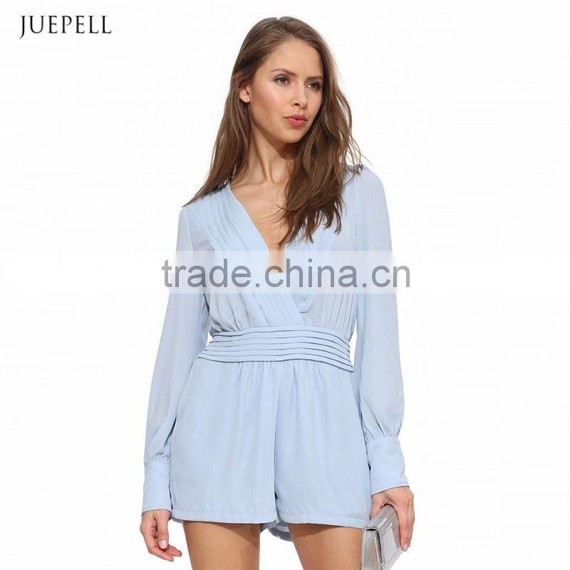 hot selling OL sexy deep V elastic waist jumpsuits