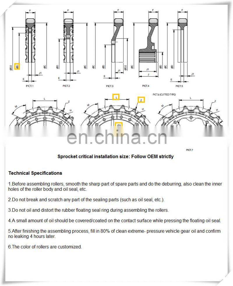 Casting undercarriage parts YUCHAI YC35 excavator sprockets
