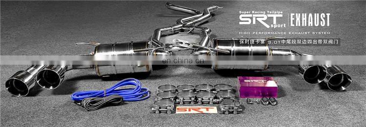 Exhaust Pipe for porsche cayenne 3.0T 4 tips with valve catback with quad double tip