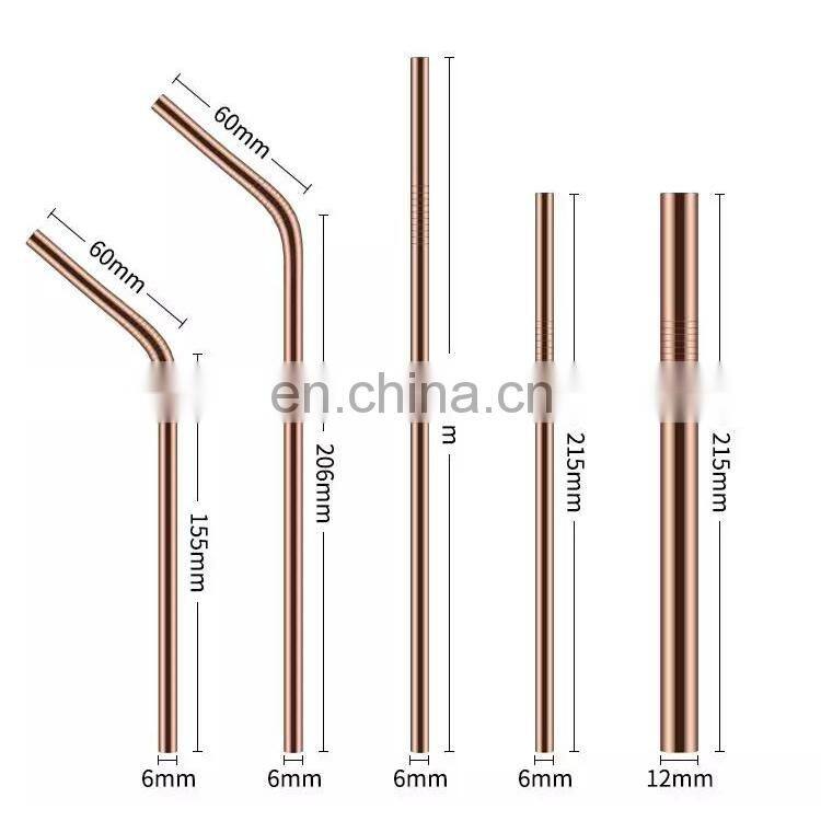 Metal Stainless Steel Drinking Straw Reusable 304 Stainless Steel Straw