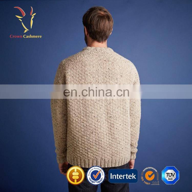 Chunky Cable Knit 100% Wool Sweater Pullover for Men