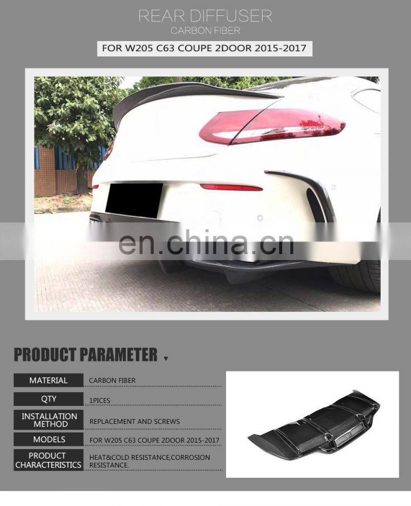 Carbon Fiber Car Rear Lip for Mercede s Ben z W205 C63 AMG Coupe 2-Door 15-17