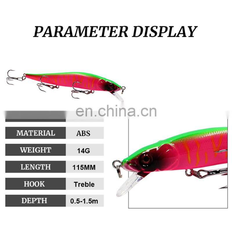 Hot Sale China Supplier fishing lure plastic 115mm 14g In Stock Hard Plastic Lure