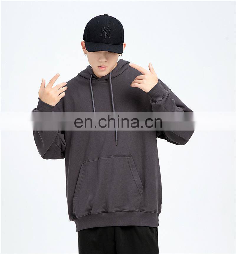 Wholesale Plain logo  Organic Cotton Men's Sweatshirt Blank Fleece Oversized Custom Unisex Men Hoodies
