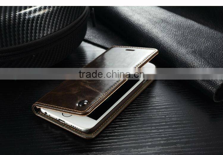Handmade genuine leather back cover with card holder phone cases for iphone 6 plus bulk buy from alibaba china