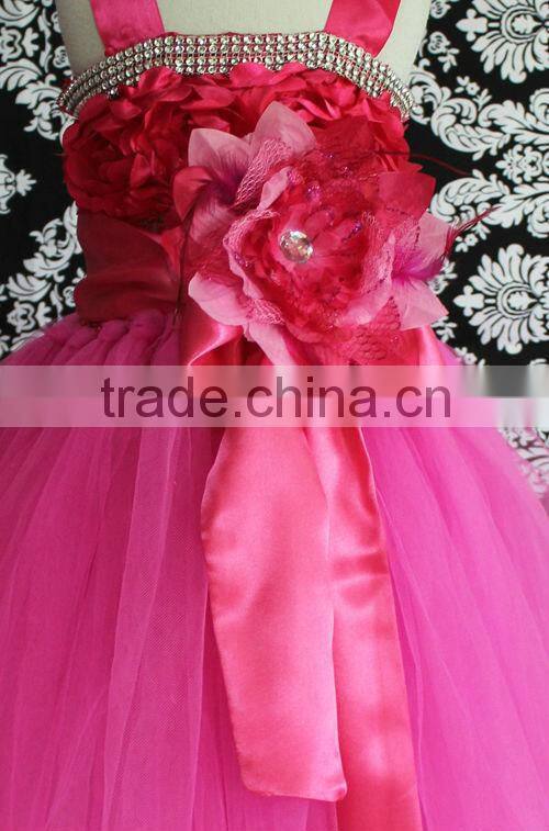 Red Rosette Toddler Girls Special Occasion Dress Tea Party Dress