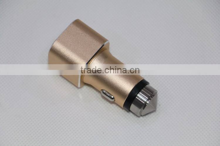 Two interfaced USB car vehicle charger with PVC blister gift box mobile accessories