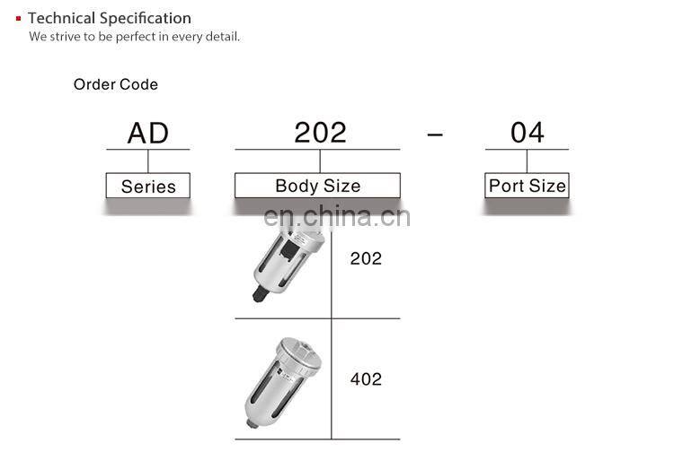 SNS AD Series pneumatic automatic drainer auto drain valve for air compressor