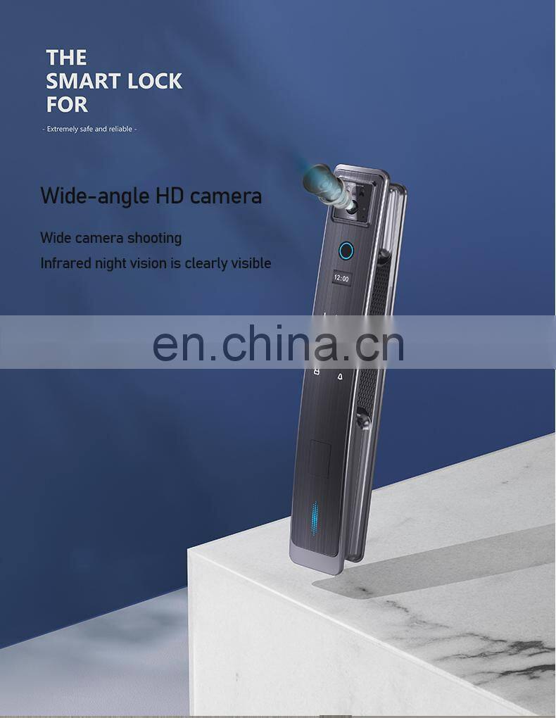 visible cat eye lock outdoor password electronic audio fingerprint gate smart digital door lock with camera for front door