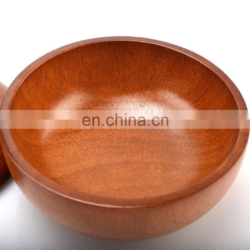 Wholesale custom oak wood 100% natural long- l asting eco-friend snack ramen round with soup salad bowl
