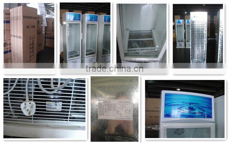 Commercial Glass door upright display beverage cooler showcase