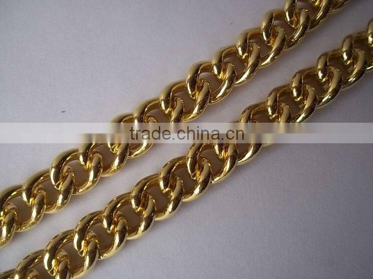 Chunky Double Twisted Light Gold Colour Aluminium Curb Link Chain