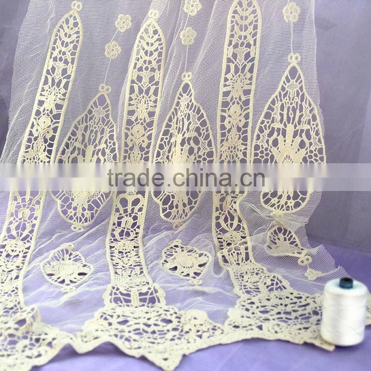 New style low cost plain white net embroidery fabric design 100% cotton mesh fabric