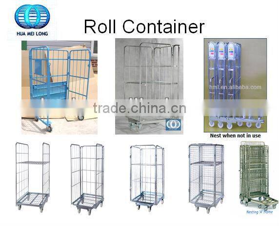 Industrial metal storage collapsible laundry cart with wheels