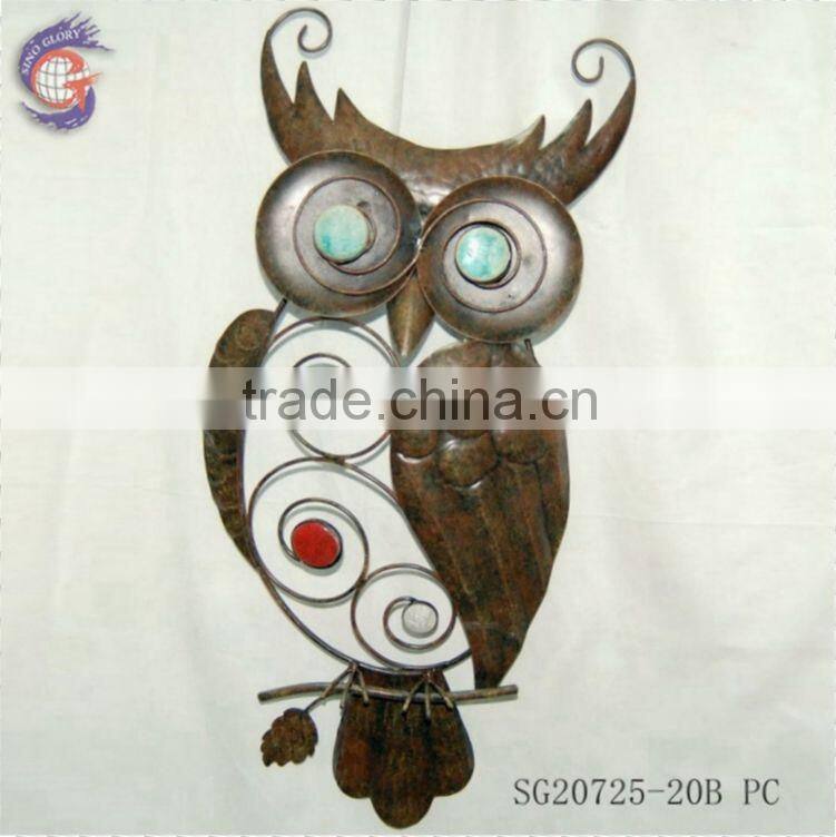 metal owl wall hangings for home decoration