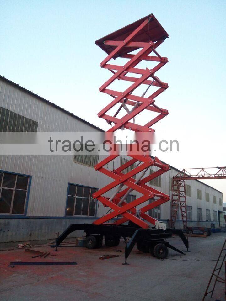 CE approved four wheels hydraulic mobile scissor lift platform SJY0.5-8