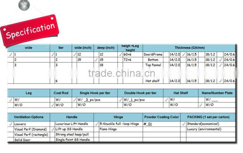 2014 Best selling modern steel locker/metal locker/beach locker