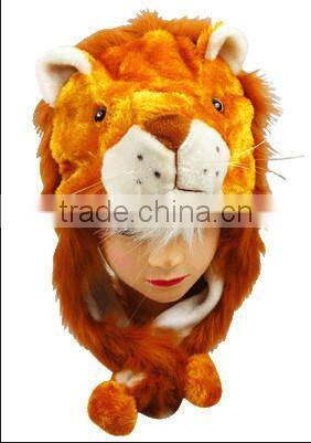 winter fashion plush fox hats/winter fashion plush lion hats