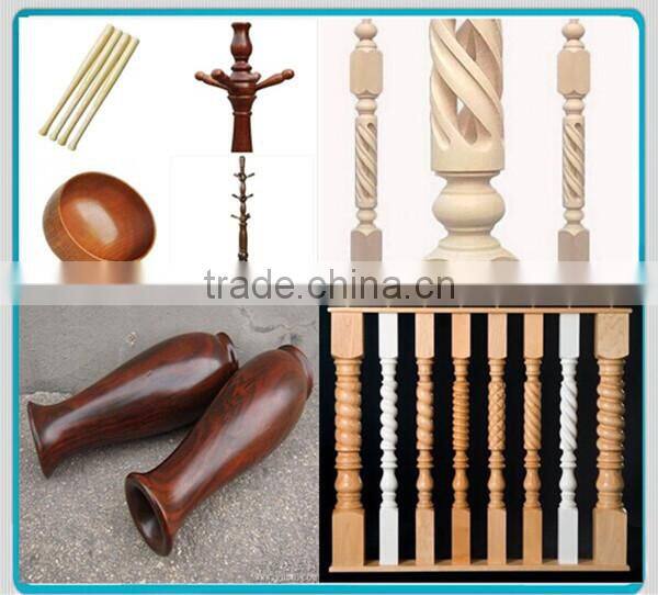 Wooden Stair Balusters Furniture Legs Double Axis CNC Wood Lathe Machine