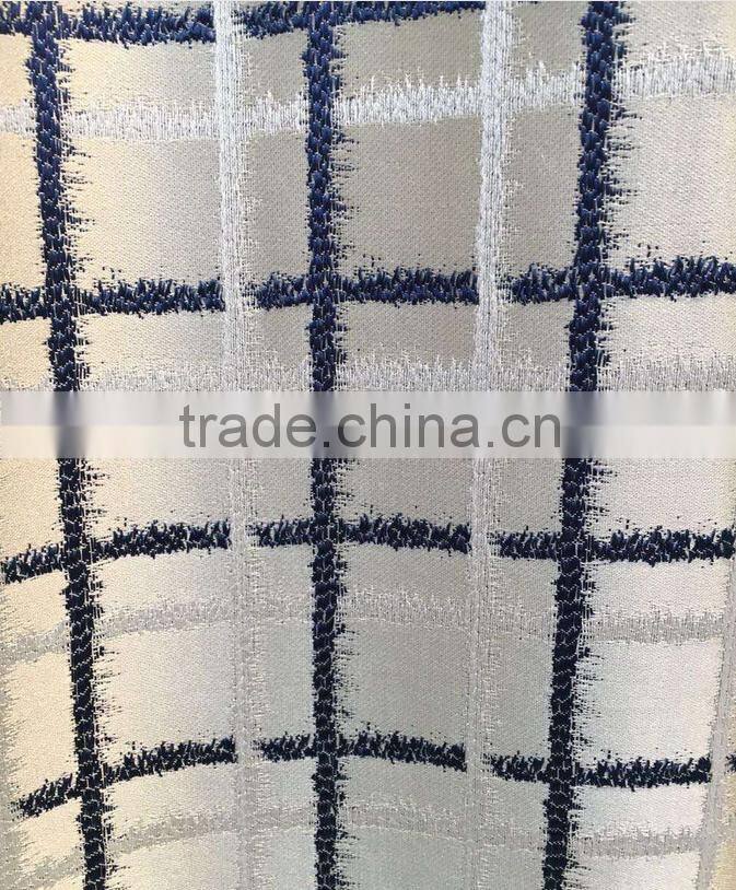 More modern grid jacquard shading bedroom window sitting room drapes