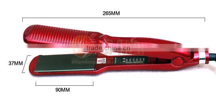 Professional 2 in 1 hair straightener flat iron and curling irons LED display 2.5 meter 360 power cord SY-891