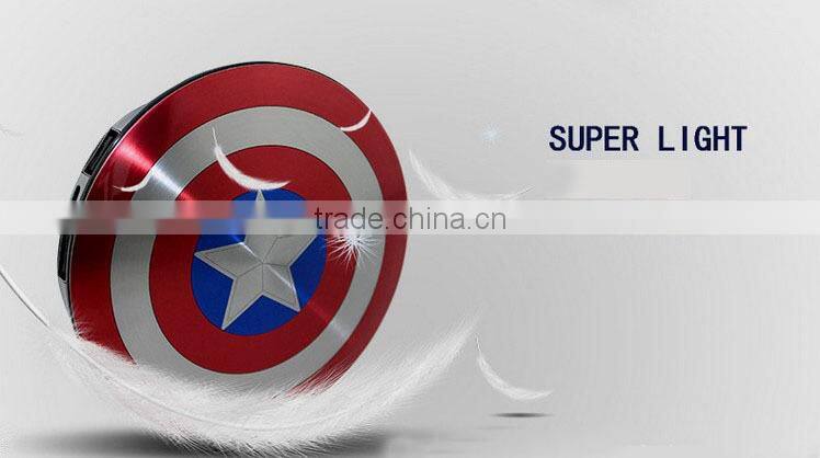 The Shield of Captain America Ultra Thin Li-polymer Battery Power Bank Factory supply captain america power bank