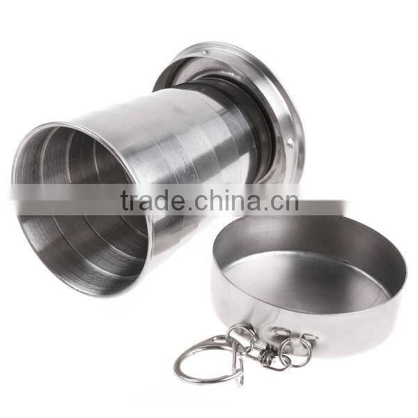outdoor camping portable retractable stainless steel folding drinking cup