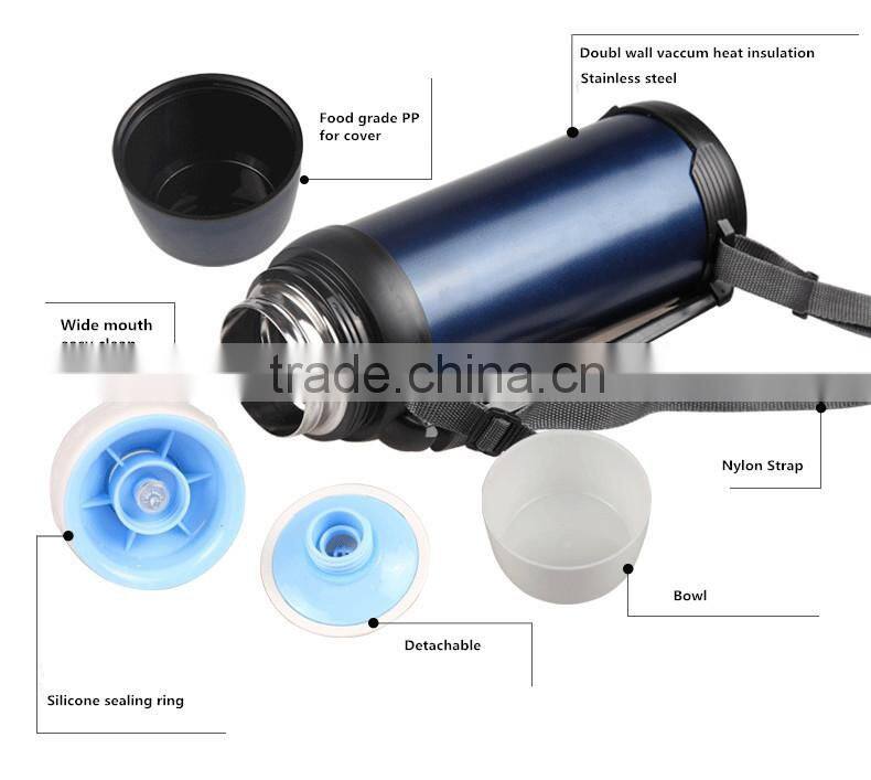 1.8L large capacity sport travel vacuum stainless steel thermos bottle