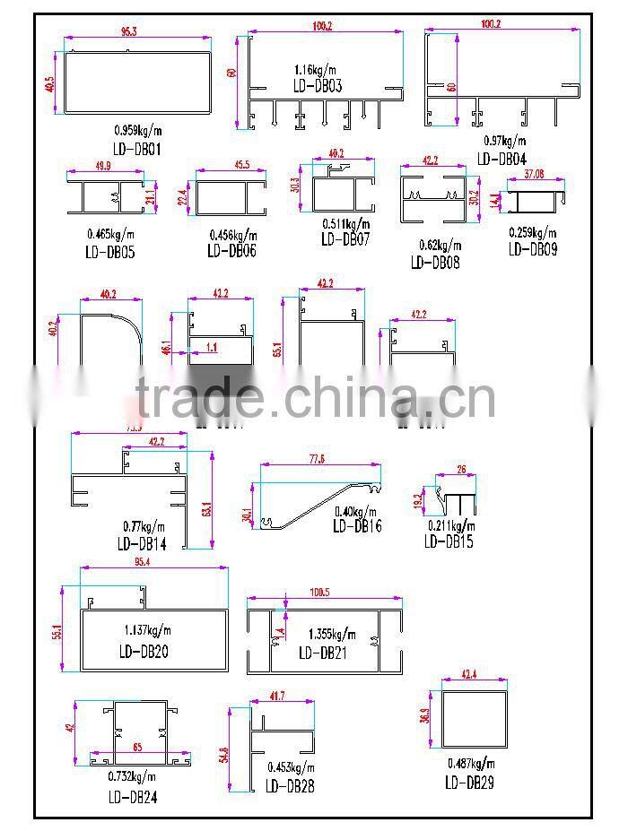 Cabinet, Kitchken,Window and Door aluminum extrusion profile for Middle East UAE Dubai Market