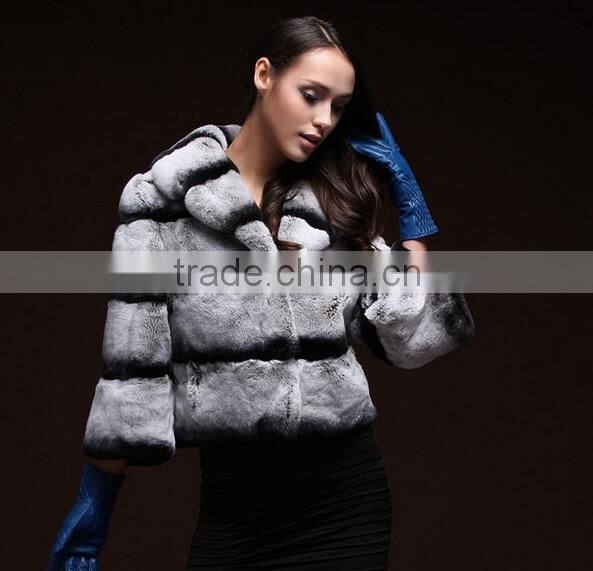 rex14012 short hot selling chinchilla rex rabbit coat