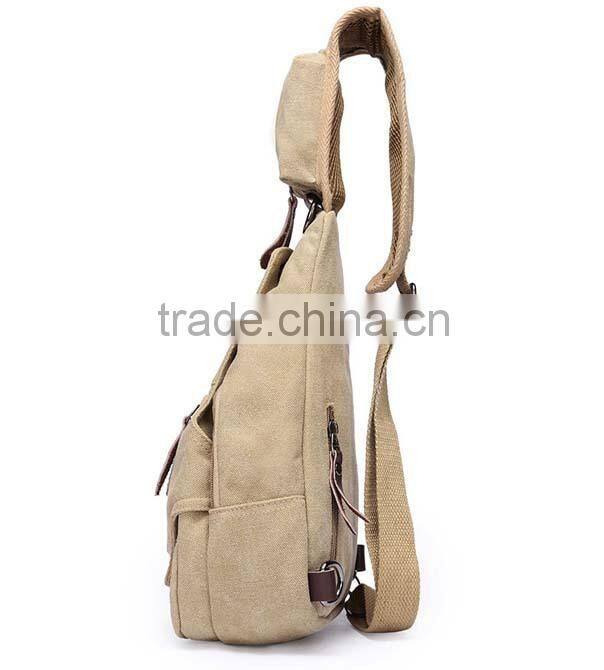 Factory price qualified easy taking canvas chest bag for men