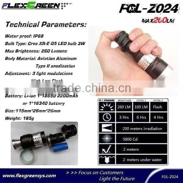 rechargeable 18650 battery Q5 led magent torch