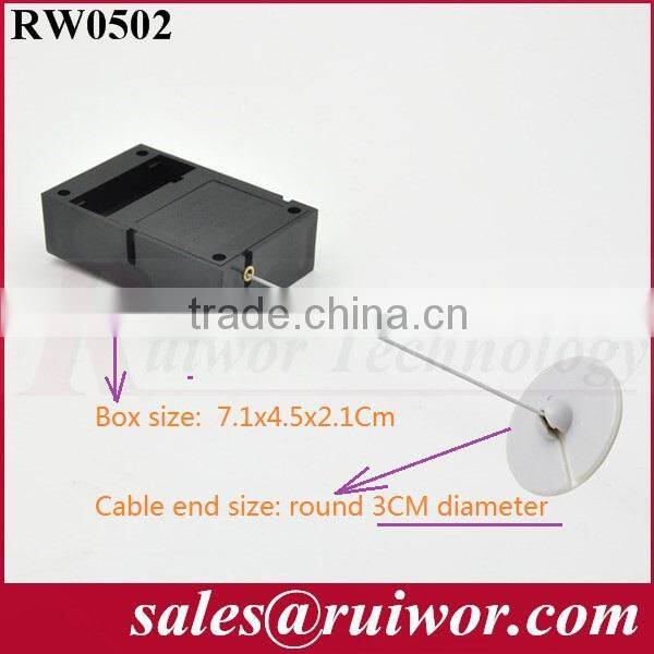 RuiWor RW0501 Cuboid Retracted Anti Theft Display Cord with Ring Terminal Cable End Install by 3M Adhesive Tape or Screw