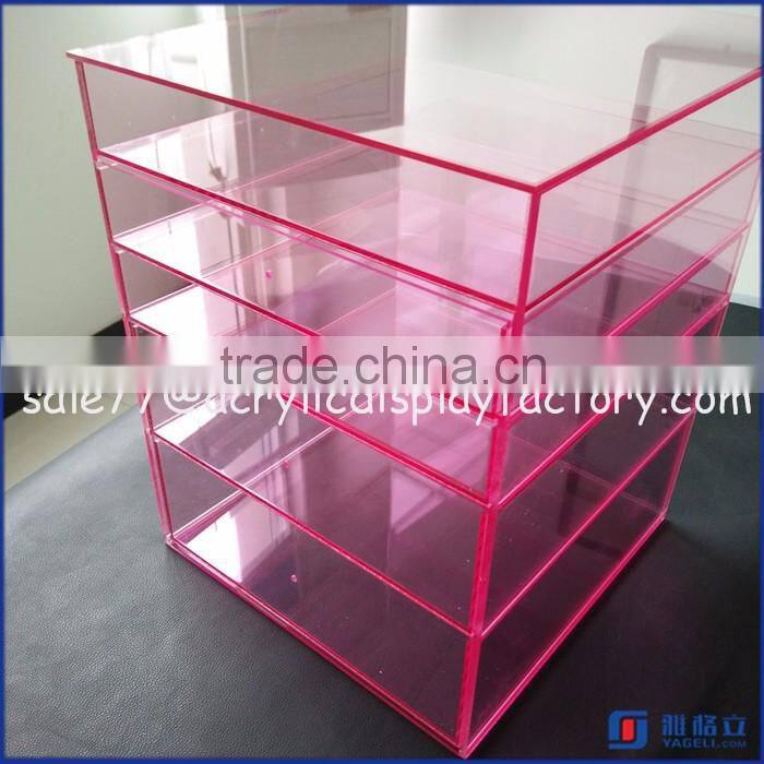 Factory Wholesale Custom Acrylic Makeup Organizer / Cosmetic Organizer with Drawer / Clear Cosmetic Display