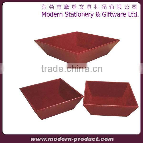 2013 new style fashionable leather hotel service tray