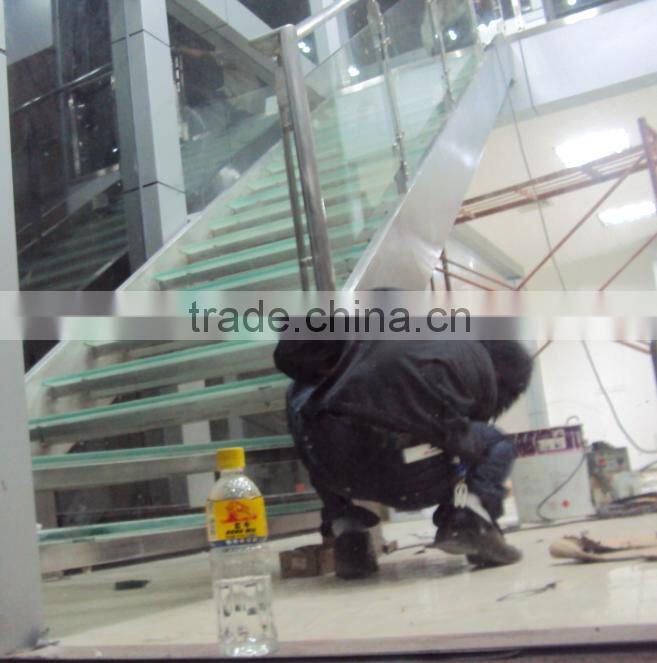 interior straight tempered glass stair glass stair prices for sale--YUDI