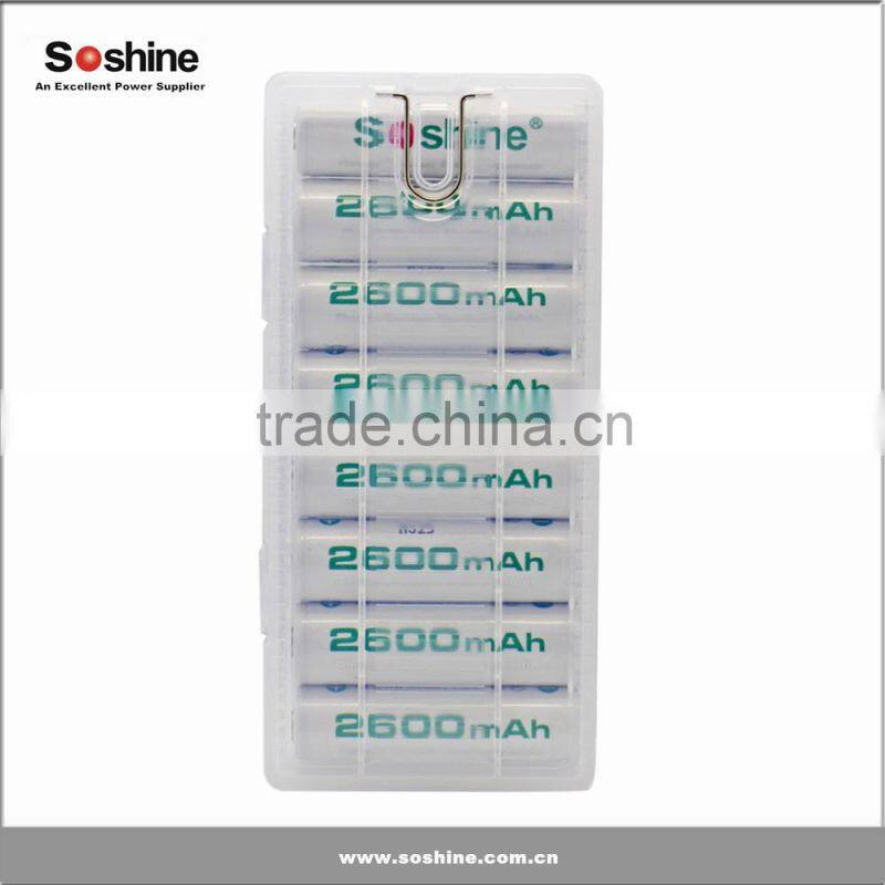 Soshine waterproof AA battery case, battery holder case for 8pcs AA batteries