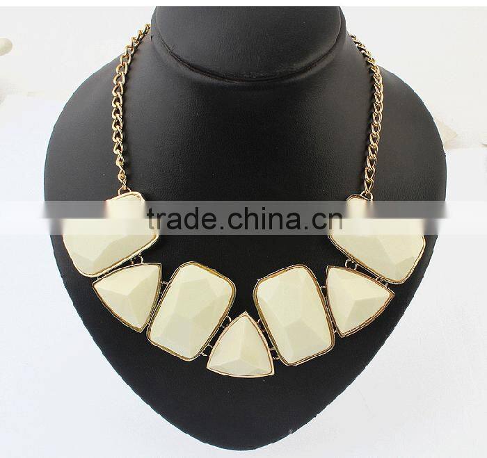 American and European hot sale fashion jewelry resin geometry necklace