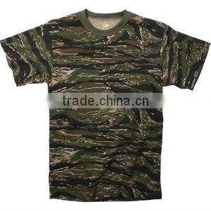 35% cotton 65% polyester Tiger stripe camouflage military T-shirt, asian vietnam camouflage style