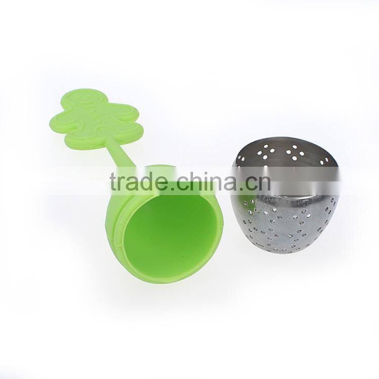 Silicone tea strainer with stainless steel Christmas gifts.