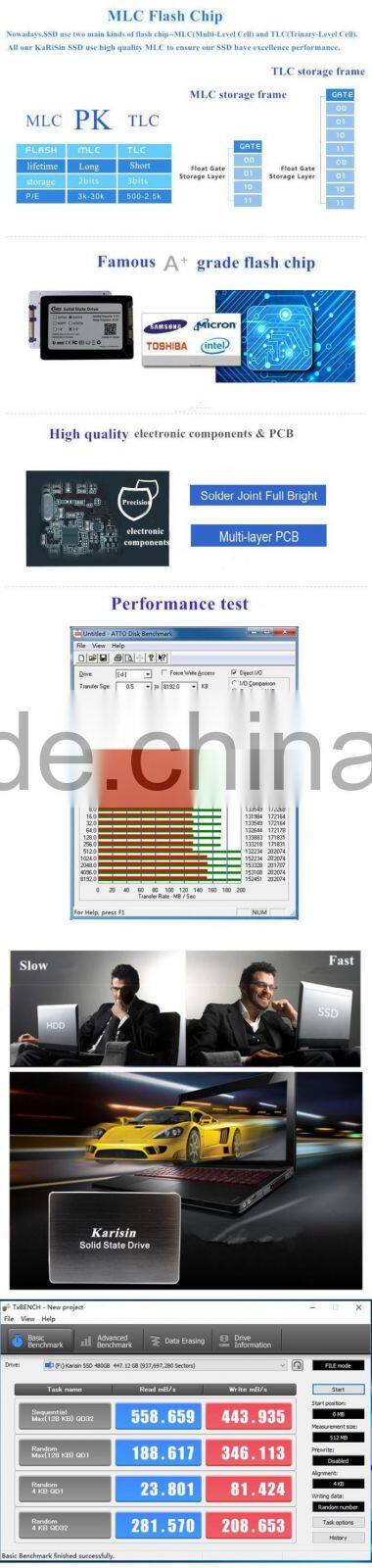 Karisin Wholesale 2016 Laptop computer 2.5inch SATA3 interface 480GB Laptop ssd with 3 years warranty